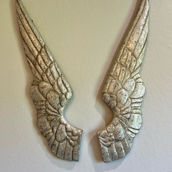 Restoration Hardware Kids Elegant Silver Angel Wings Wall Decor - Picture 2 of 3